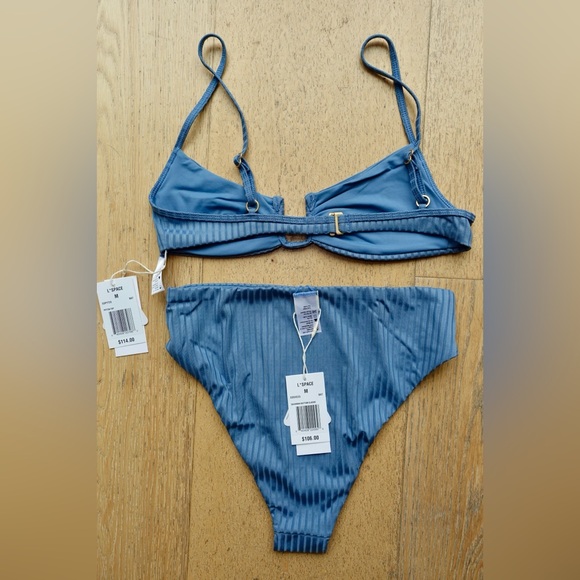 L*Space Blue Ribbed Bikini Set - Picture 7 of 7